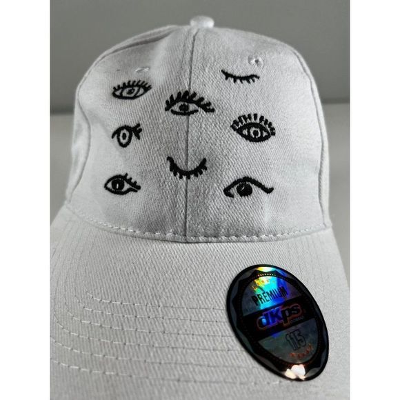 DKPS Gorras Funny Eyes Unisex Casual BuckleBack Cap. White OSFM - Picture 2 of 9